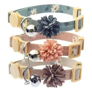 Pack de 3 collares de flores para gatos pequeños con_1