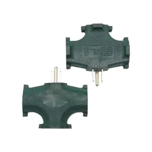 Adaptador de conexión a tierra de 3 tomas con