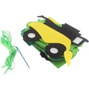 Juego de banderines de cumpleaños para tractor con_6