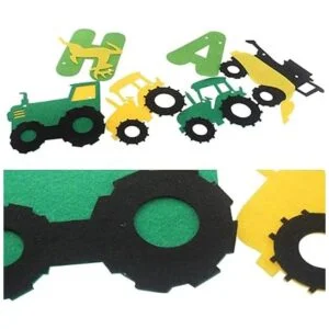 Juego de banderines de cumpleaños para tractor con_3