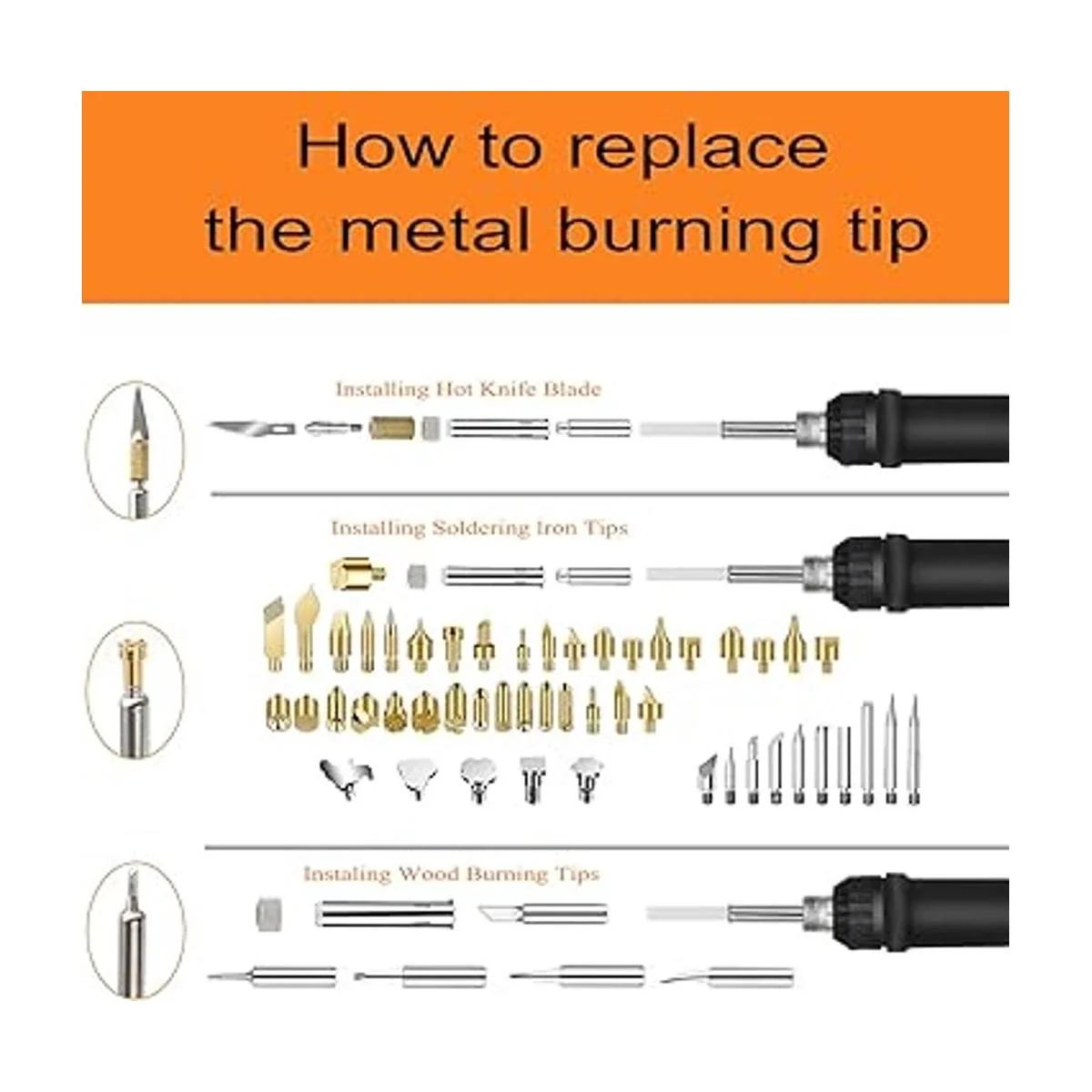 Kit de combustión de madera 110 piezas de herramientas de_2