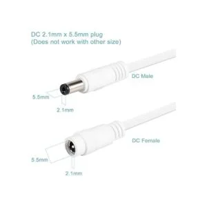 Paquete de 2 cables de extensión de alimentación CC de 20