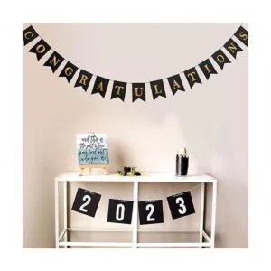 Brillantes oro negro Felicitaciones Banner para 2021_6