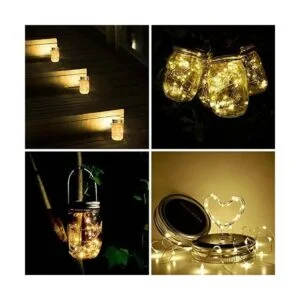 Juego de 8 luces solares para tarros 15 luces LED_4