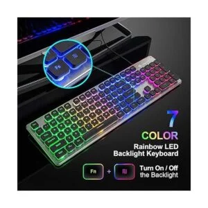 LANGTU L1 Teclado para juegos Rainbow LED Retroiluminado_2