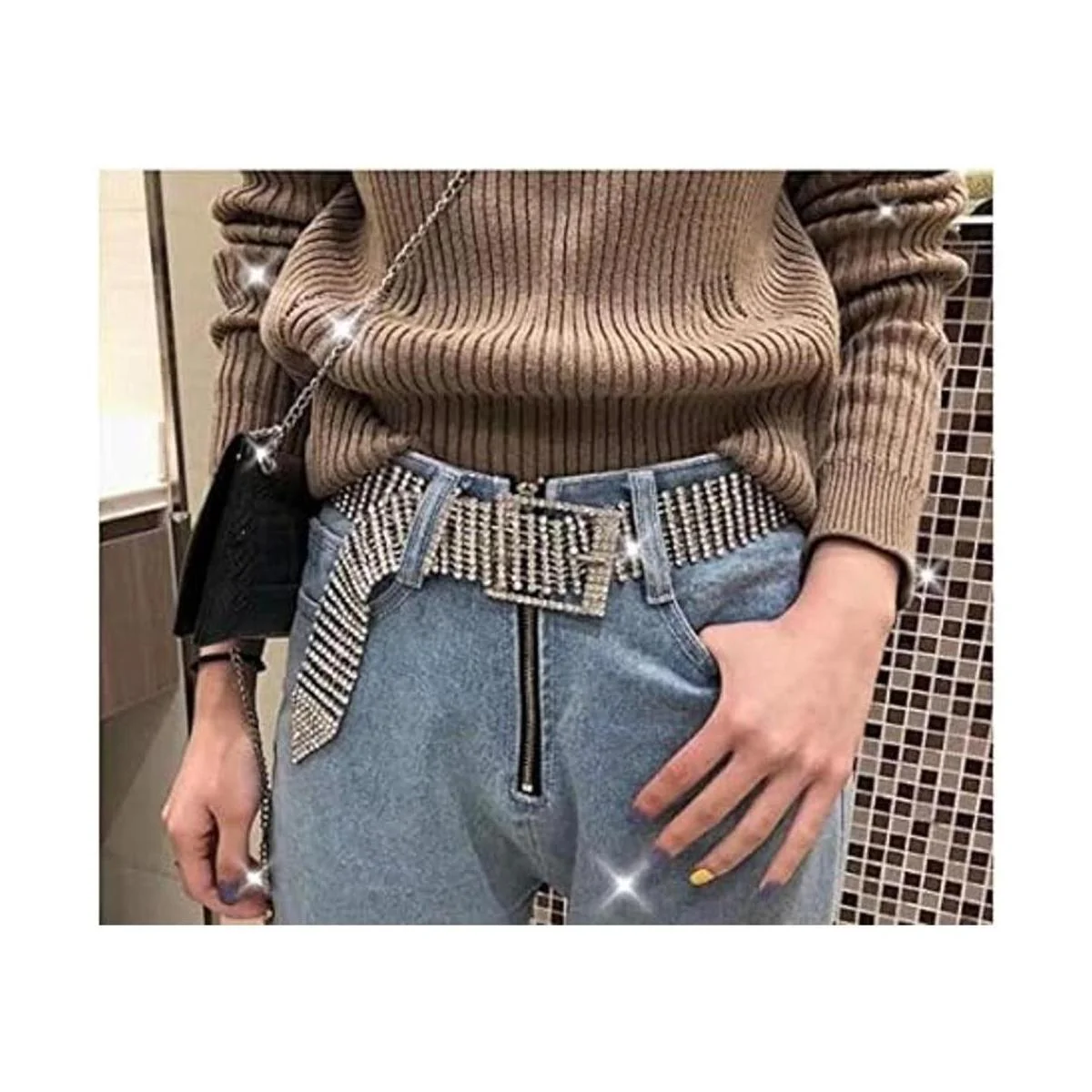 KAOYOO 3 filas 1 yarda 0.157 in cristal Rhinestone cierre