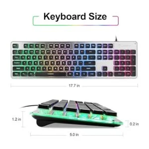 LANGTU L1 Teclado para juegos Rainbow LED Retroiluminado_5