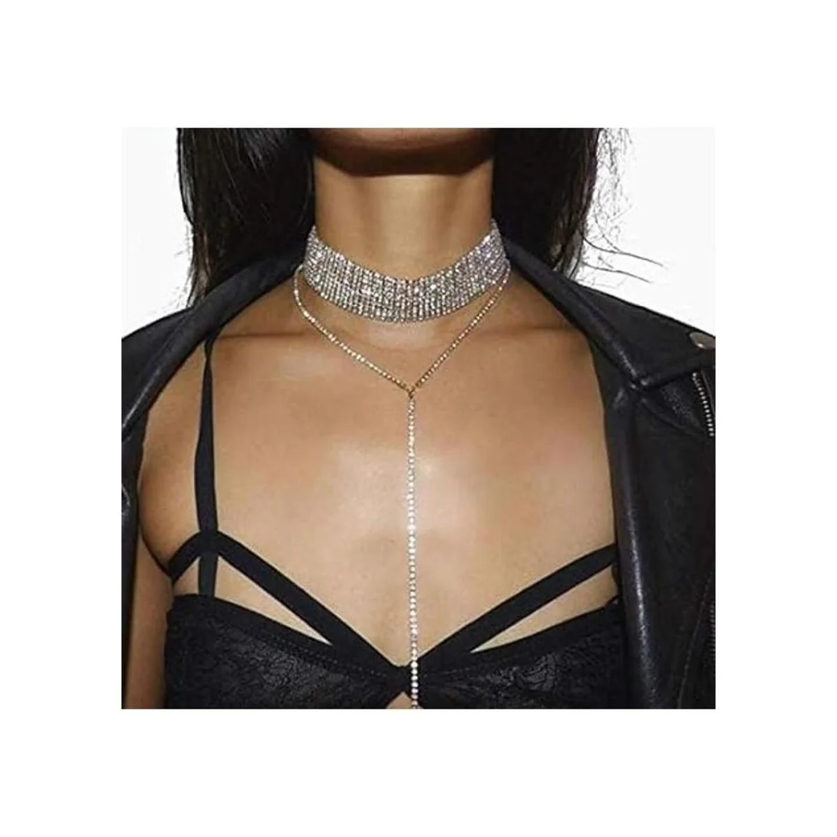 KAOYOO 3 filas 1 yarda 0.157 in cristal Rhinestone cierre