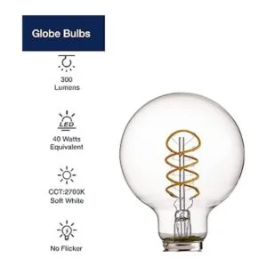 FLSNT Bombillas LED Edison de globo equivalente a 40 W