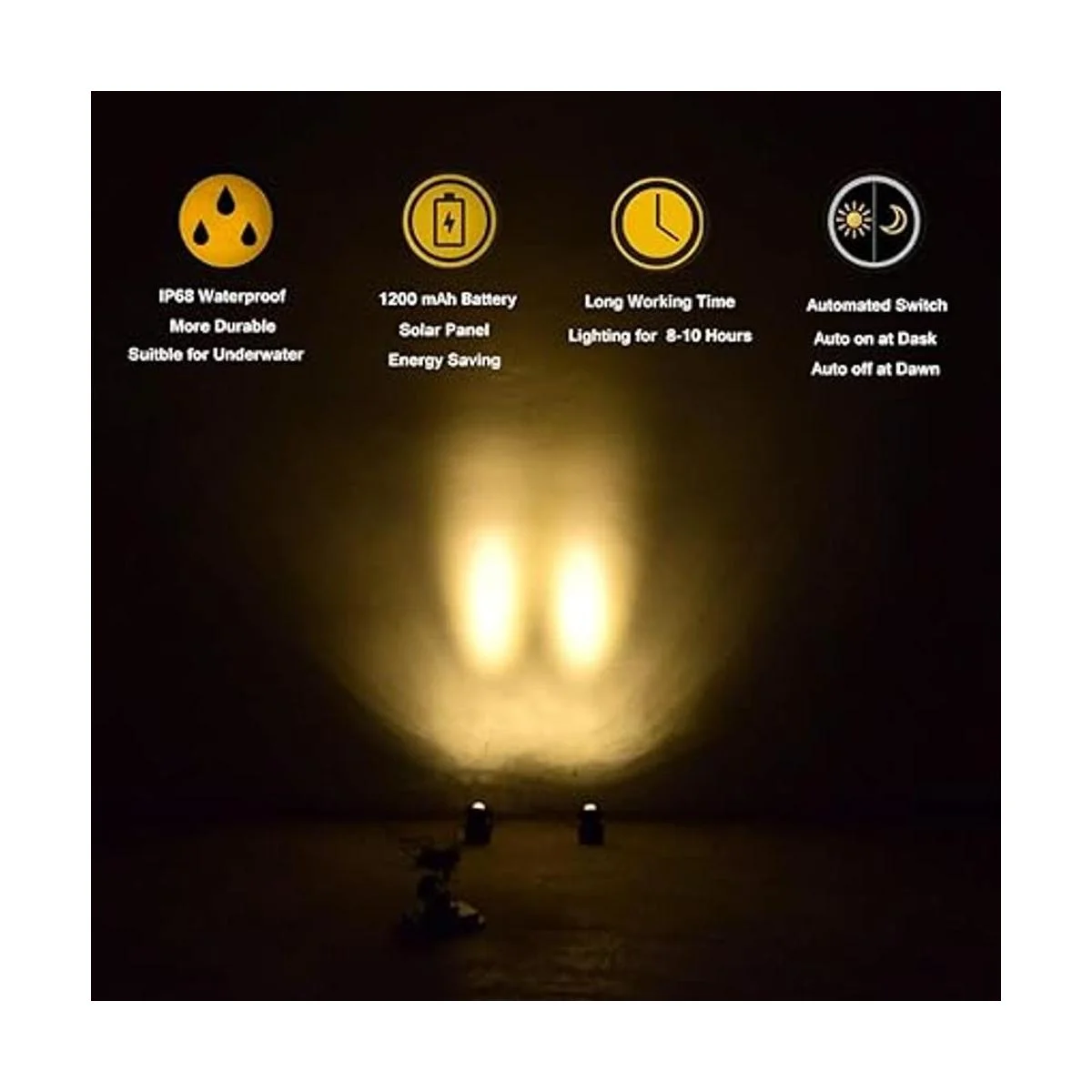 AVEKI Focos solares para estanque 12 luces LED solares