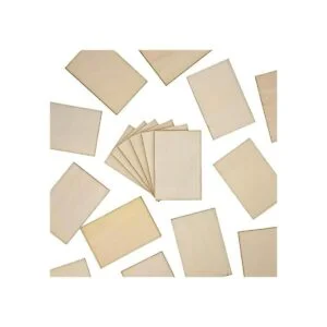 Paquete de 60 rectángulos de madera sin terminar para