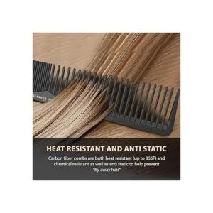 Styling Comb Professional 7 Inch Black Carbon Fiber Anti_3
