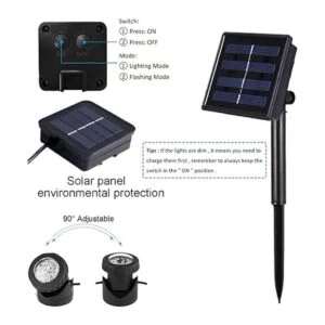 AVEKI Focos solares para estanque 12 luces LED solares
