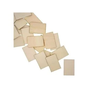 Paquete de 60 rectángulos de madera sin terminar para