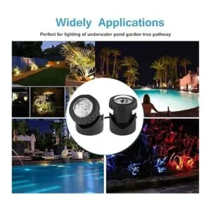 AVEKI Focos solares para estanque 12 luces LED solares