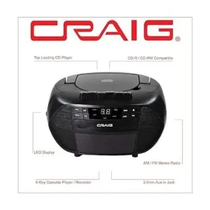 Craig CD6951 Caja de CD portátil de carga superior con_2