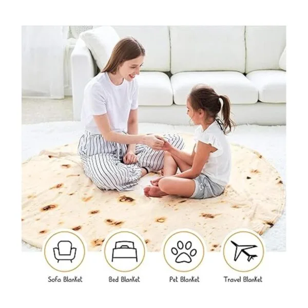 Manta gigante CASOFU con diseño de tortilla de harina_4