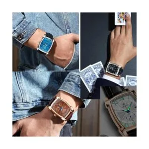 Hombres Vintage Relojes Cuarzo Analógico Fecha Reloj Cuero_3