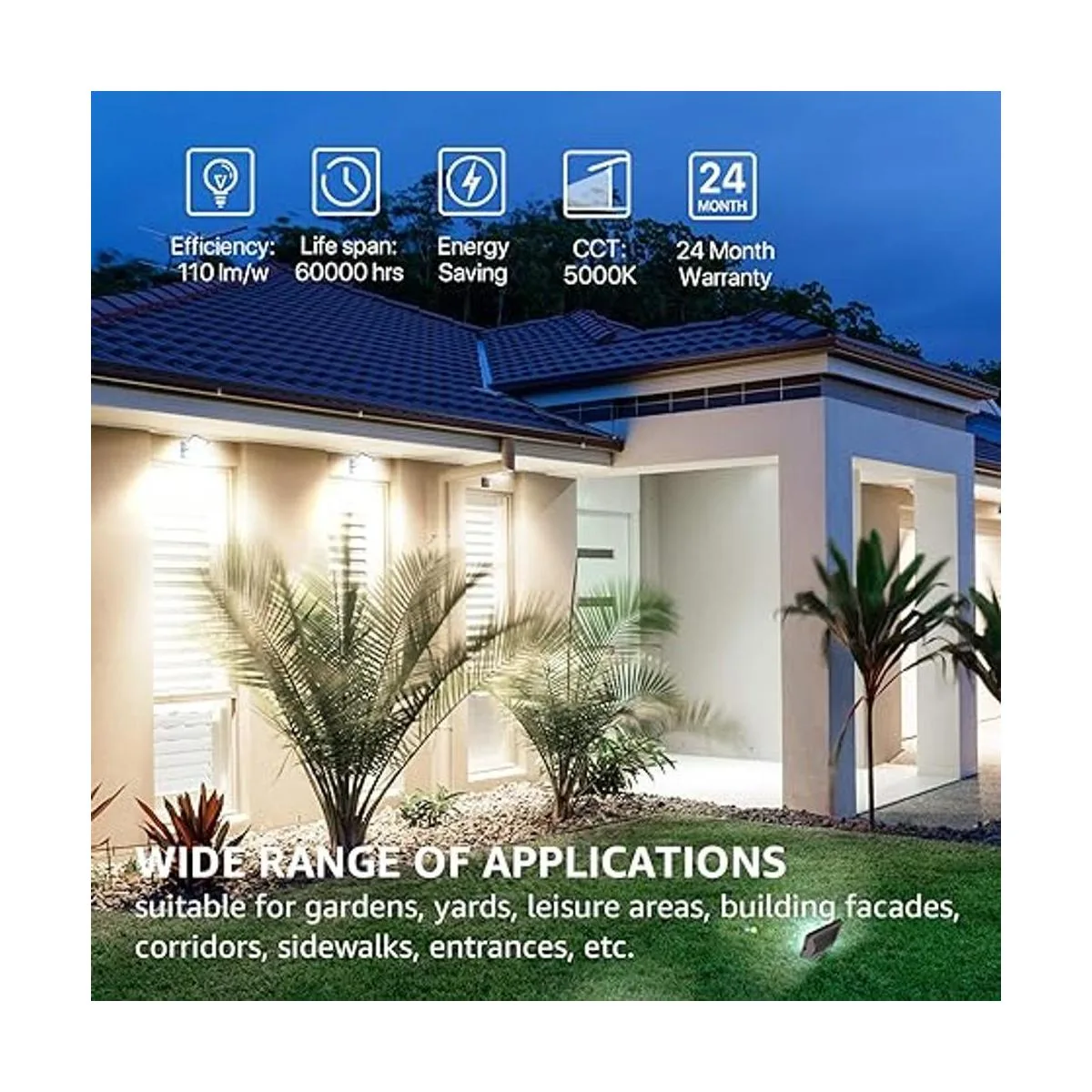 HYPERLITE Paquete de 2 luces LED de 50 W para exteriores_6