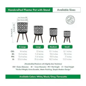 Maceta de 14 pulgadas con soporte maceta alta de mediados_3