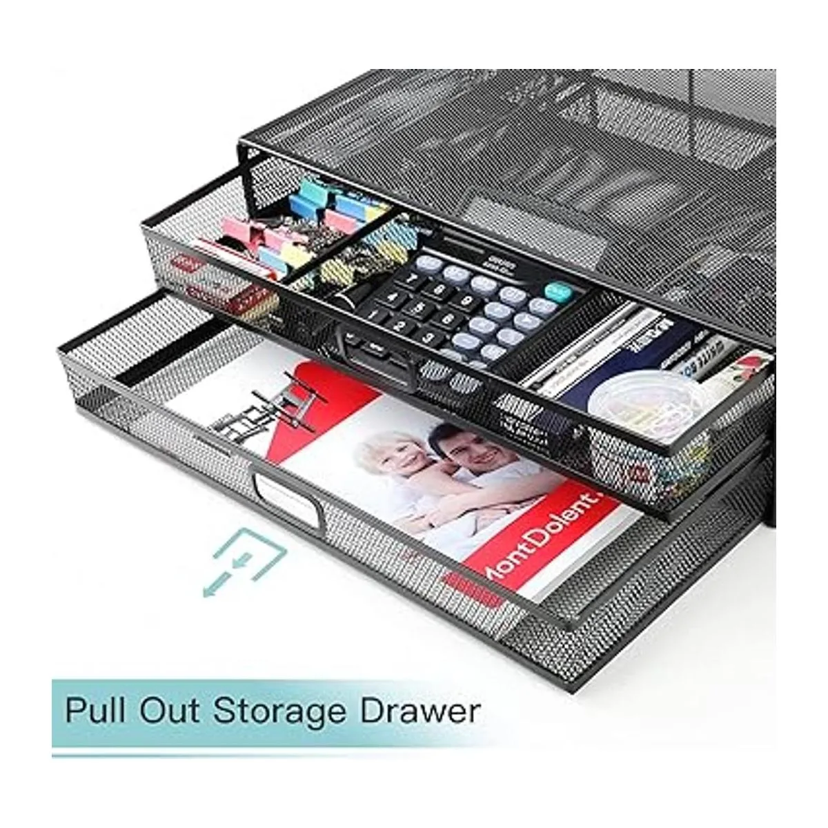 Soporte elevador para monitor de computador con cajón_2