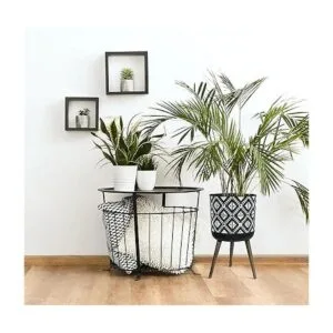 Maceta de 14 pulgadas con soporte maceta alta de mediados_2