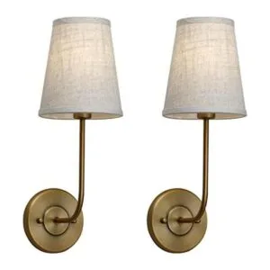 Pathson Juego de 2 apliques de pared vintage de tela de_1