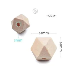 Jdesun 60 cuentas de madera sin acabar 055 pulgadas