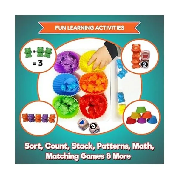 Jumbo Counting Bears Matching Game Montessori Fine Motor_4