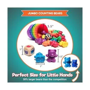 Jumbo Counting Bears Matching Game Montessori Fine Motor_3