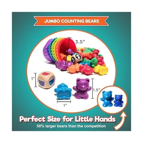 Jumbo Counting Bears Matching Game Montessori Fine Motor_3