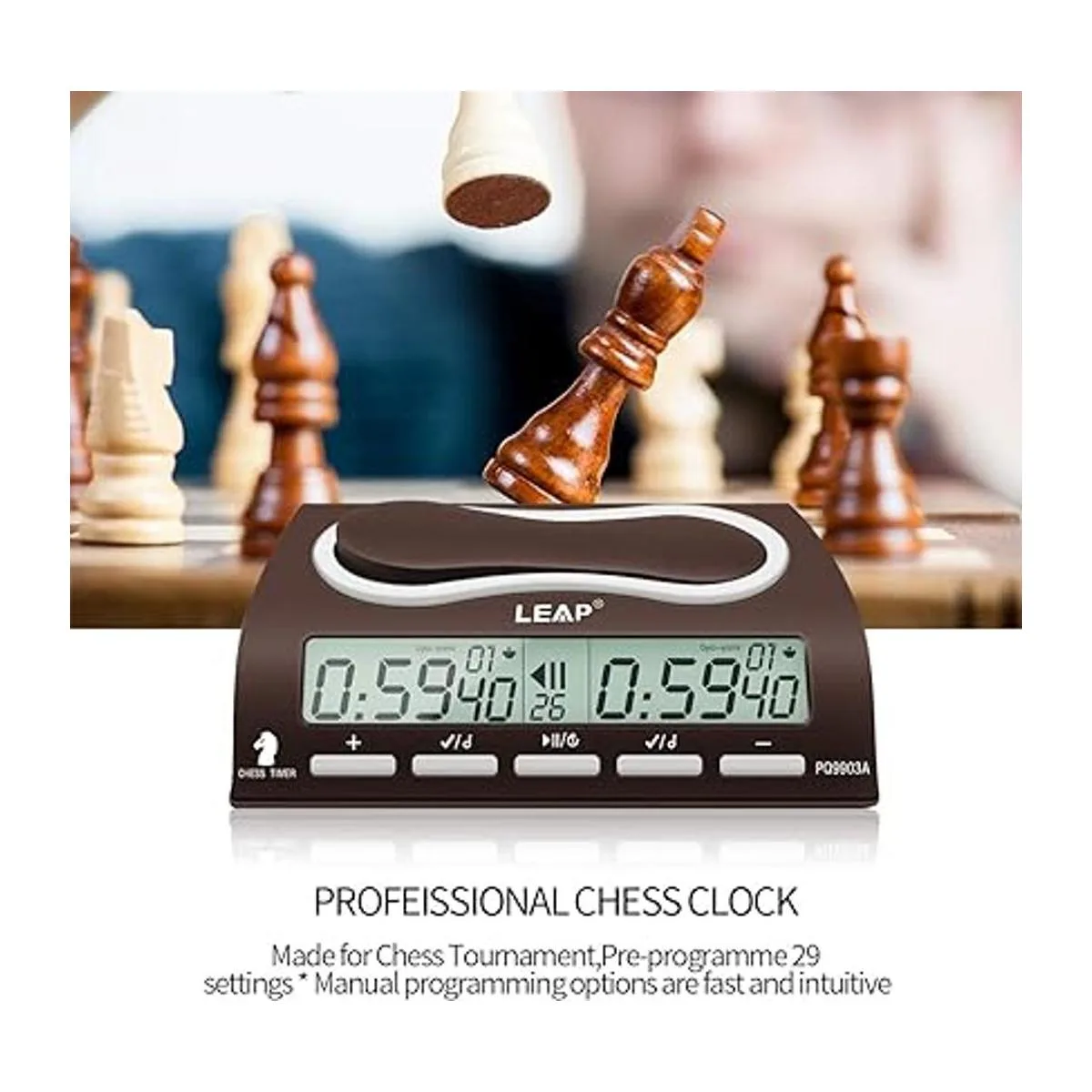 Reloj Leap de ajedrez digital profesional para juegos_2