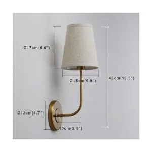 Pathson Juego de 2 apliques de pared vintage de tela de_2