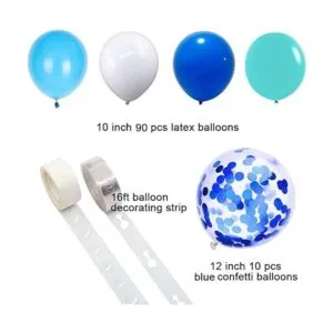 Juego de 100 globos de globo diseño de globo color azul_2