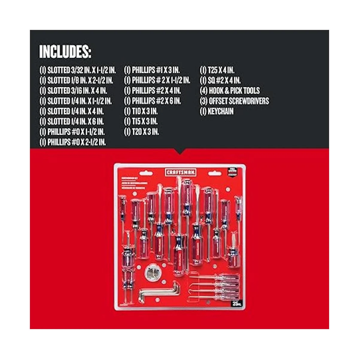 Juego de destornilladores CRAFTSMAN variados 25 piezas_2