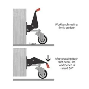 SPACEKEEPER Juego de ruedas para mesa de trabajo 660_4