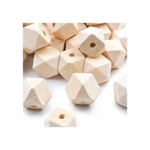 Jdesun 60 cuentas de madera sin acabar 055 pulgadas