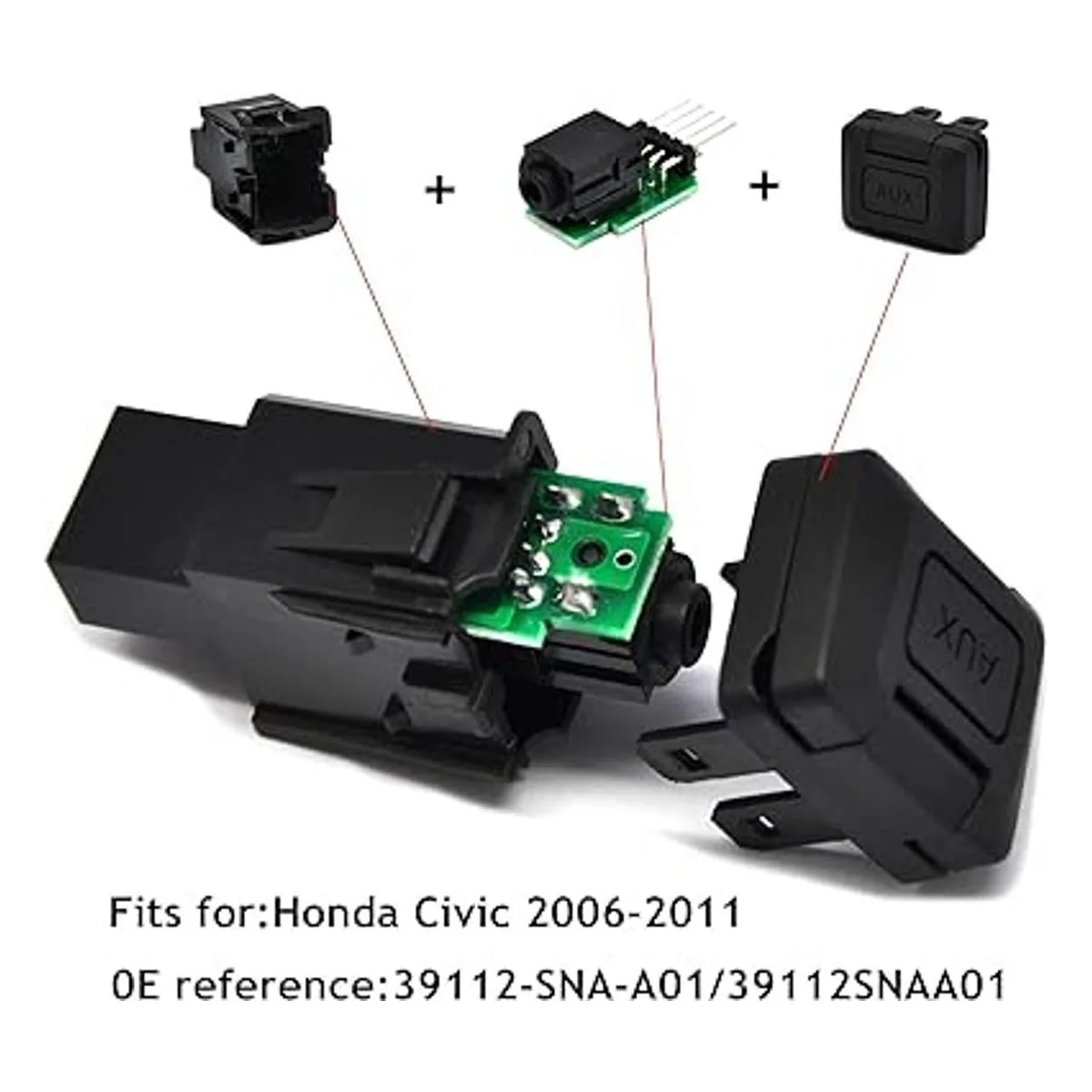 Puerto auxiliar para Honda Civic 39112SNAA01 adaptador de_3