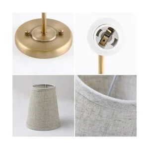 Pathson Juego de 2 apliques de pared vintage de tela de_3