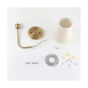 Pathson Juego de 2 apliques de pared vintage de tela de_4