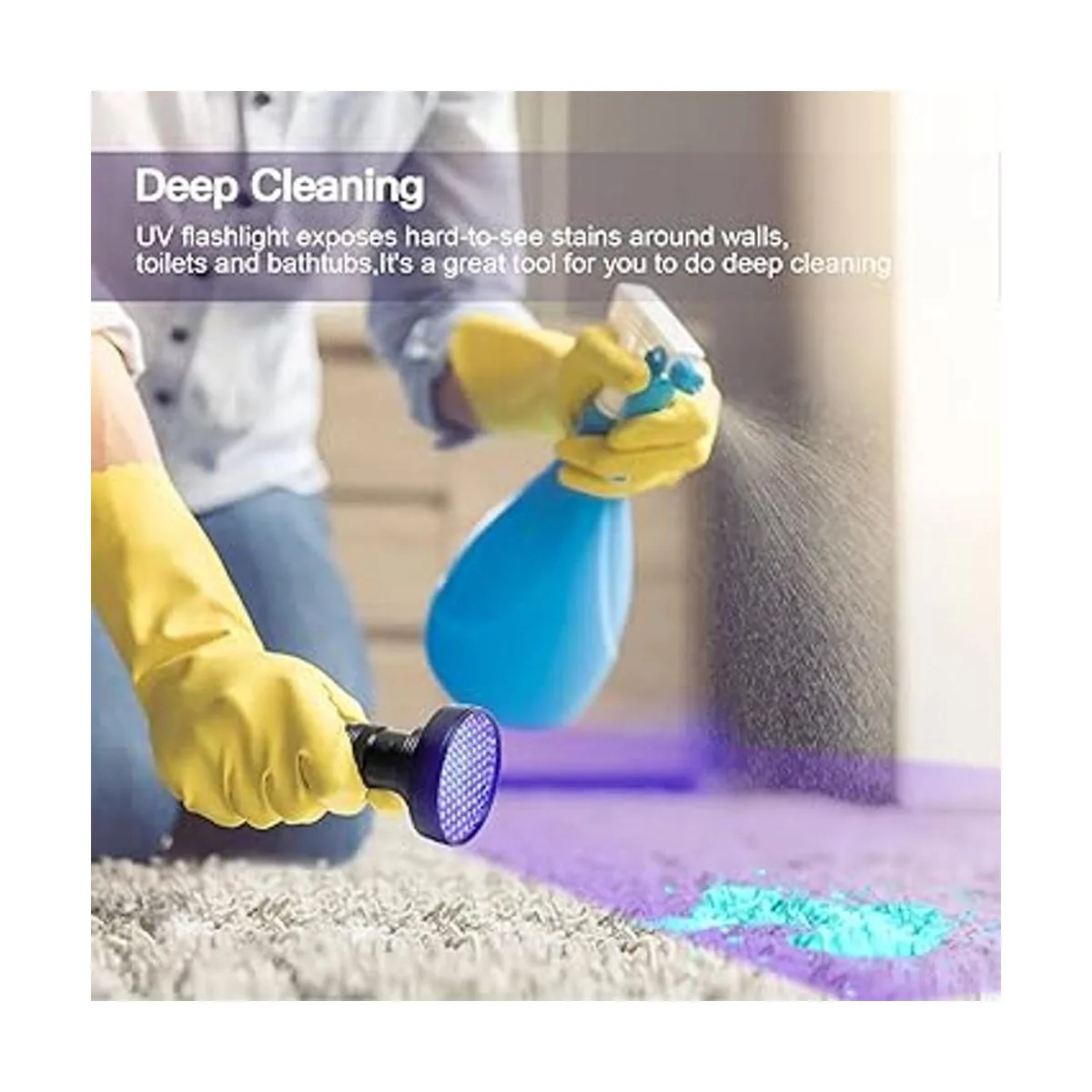 Escolite Linterna UV de luz negra 100 LED de 395 nM_4