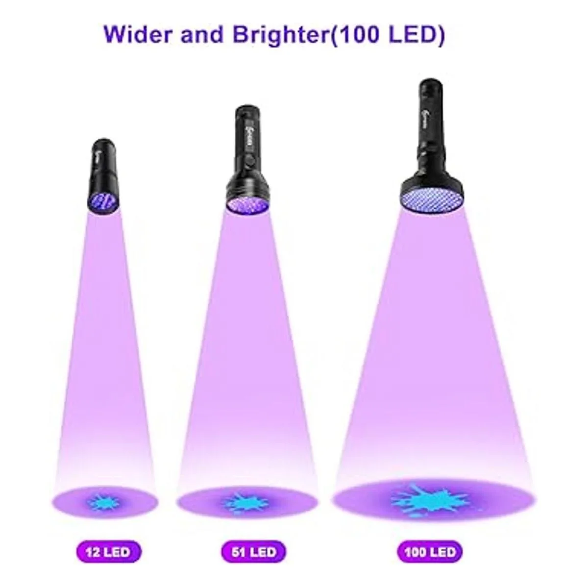 Escolite Linterna UV de luz negra 100 LED de 395 nM_6
