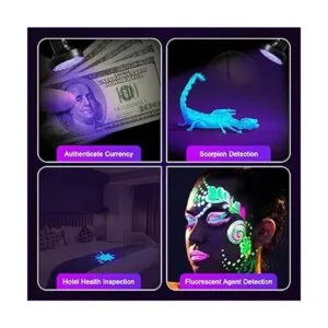 Escolite Linterna UV de luz negra 100 LED de 395 nM_5