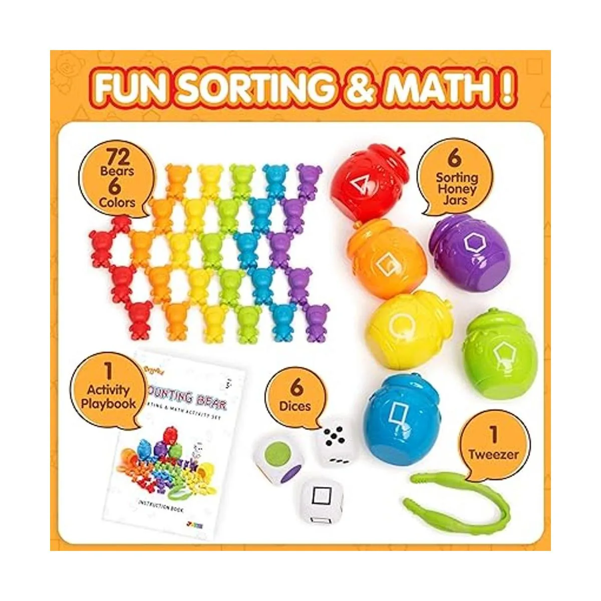 Joyin PlayAct Juego de juguetes para clasificar con tazas_2