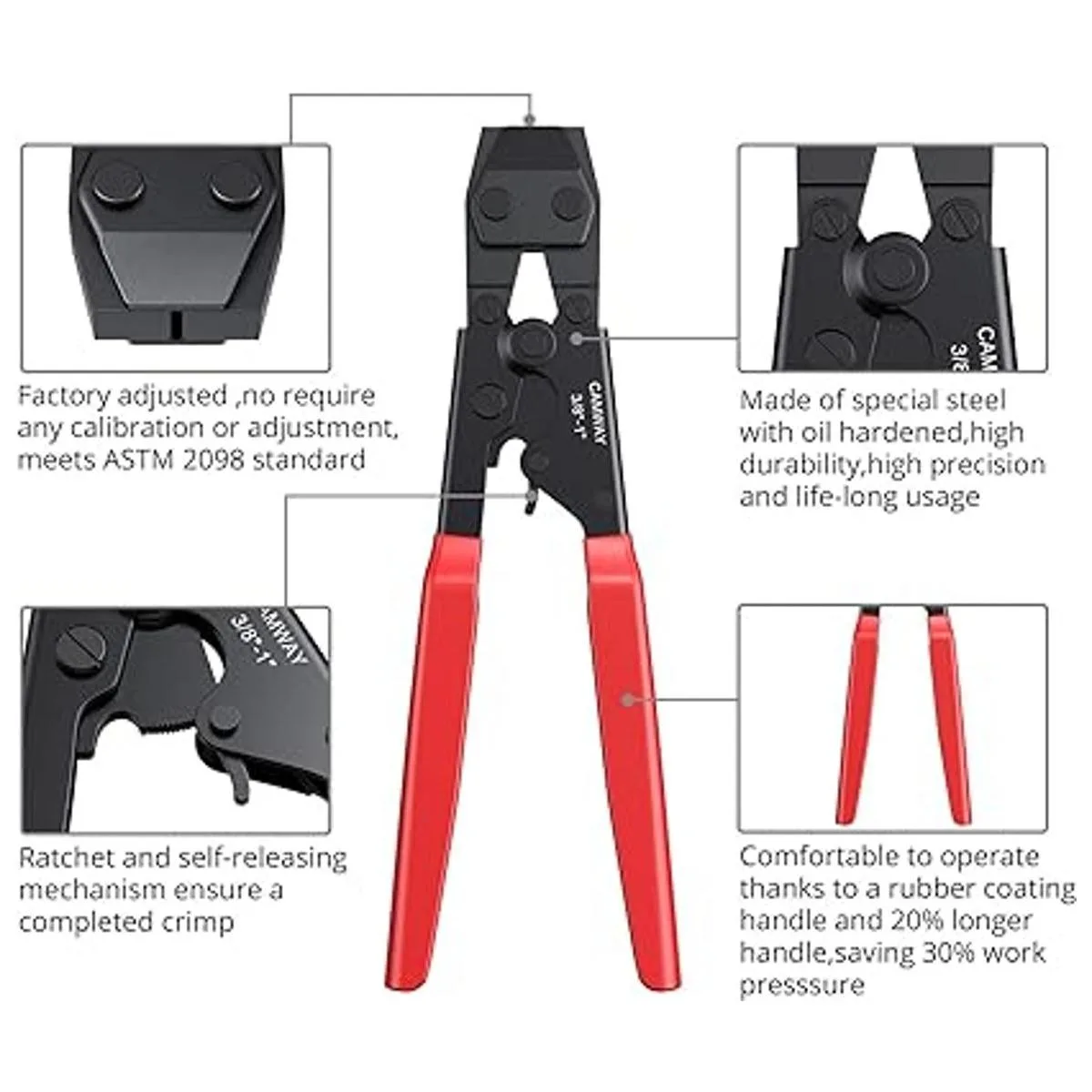 CAMWAY PEX herramienta de prensado y cortador PEX con 50_2