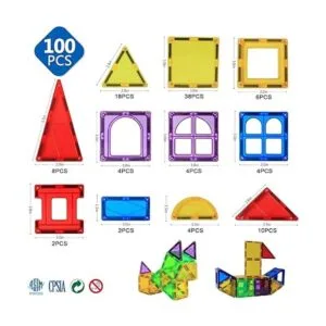 Magnet Toys Juego de 100 bloques magnéticos 3D para_2