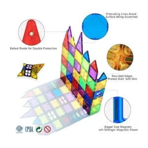 Magnet Toys Juego de 100 bloques magnéticos 3D para_3