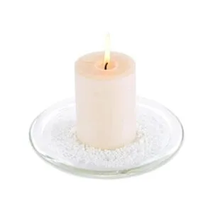 Nuptio Bandeja de cristal para velas redonda y