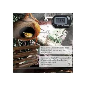 SunGrow Leopard Gecko Cabaña de cáscara de coco con
