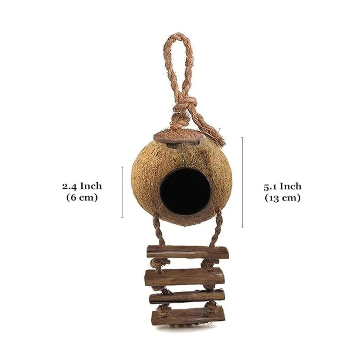 SunGrow Leopard Gecko Cabaña de cáscara de coco con